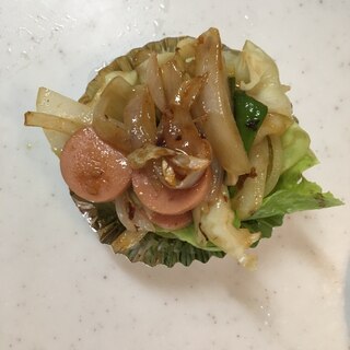 魚肉ソと万願寺とうがらしの焼肉タレ炒め(^○^)